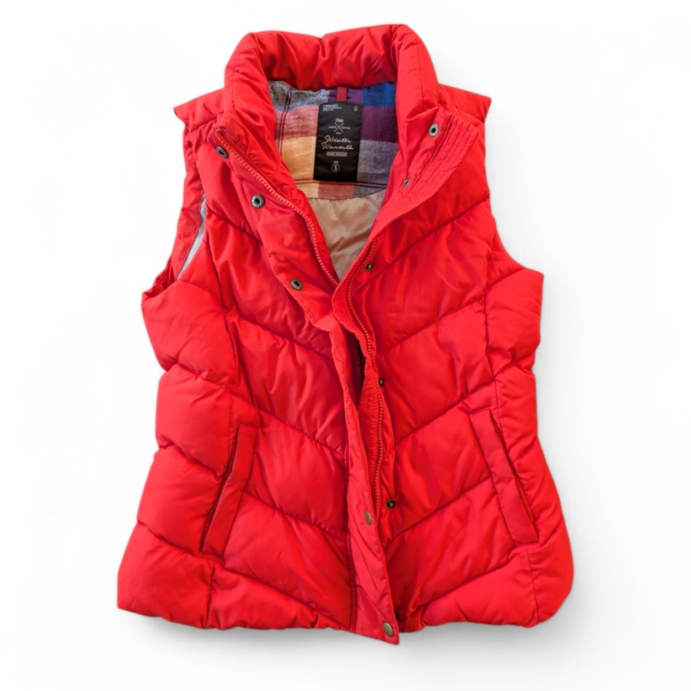 Vintage GAP Bubble Vest Puffer Insulated Jacket Women's‎ Sz S Vermillion Red